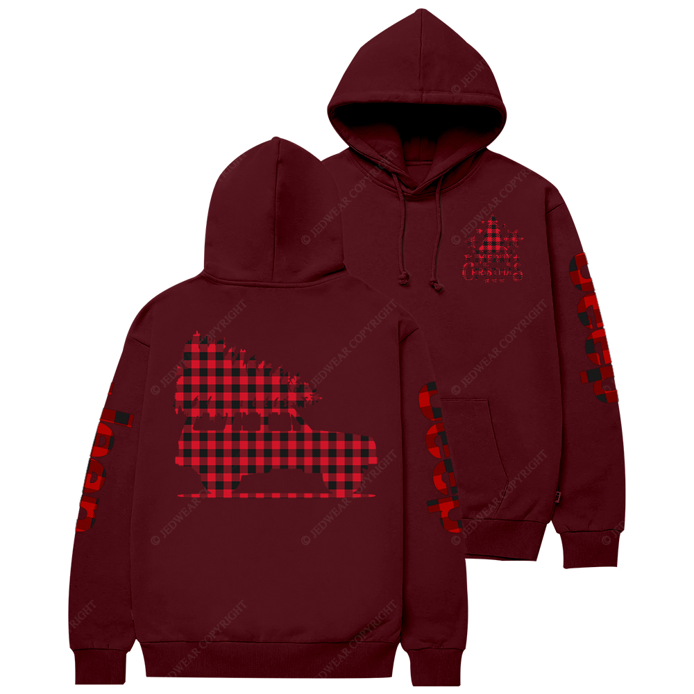 Merry Christmas Tree Red And Black Plaid Jp Casual Hoodie