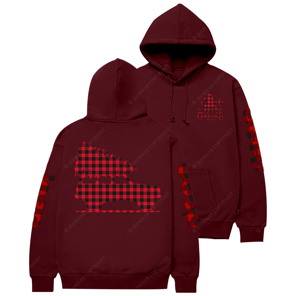 Merry Christmas Tree Red And Black Plaid Jp Casual Hoodie