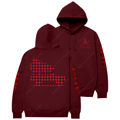 Merry Christmas Tree Red And Black Plaid Jp Casual Hoodie