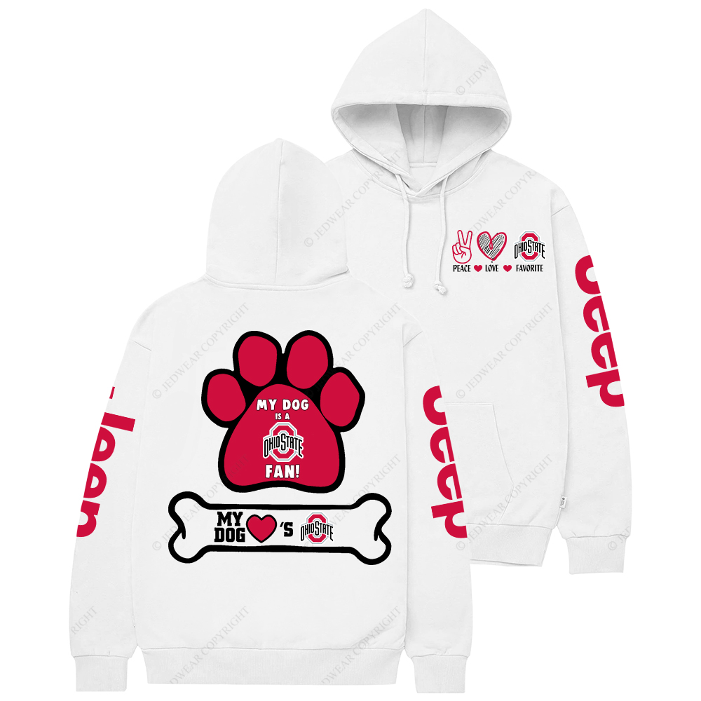 Ohio State Buckeyes Paw Print Jp Casual Hoodie