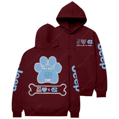 North Carolina Tar Heels Paw Print Jp Casual Hoodie