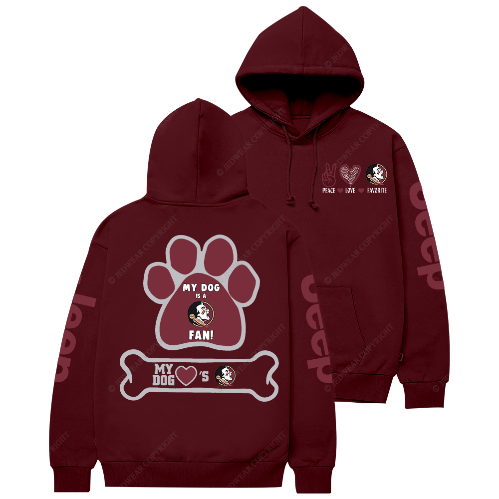 Florida State Seminoles Paw Print Jp Casual Hoodie