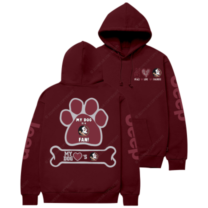Florida State Seminoles Paw Print Jp Casual Hoodie