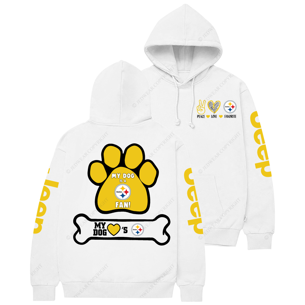 Pittsburgh Steelers Paw Print Jp Casual Hoodie