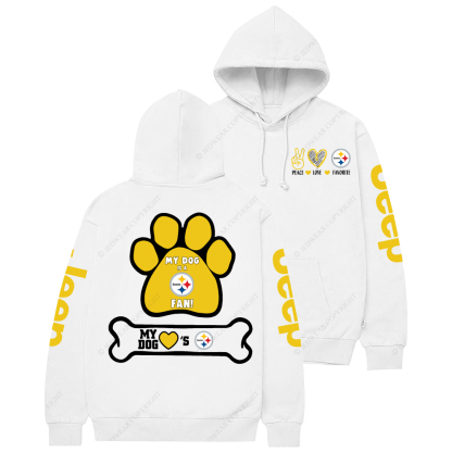 Pittsburgh Steelers Paw Print Jp Casual Hoodie