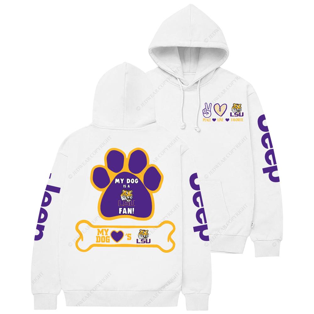 LSU Tigers Paw Print Jp Casual Hoodie