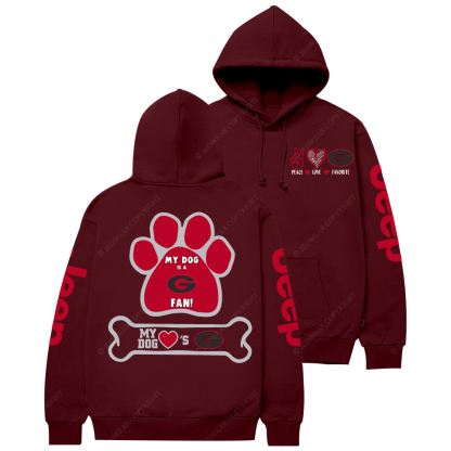 Georgia Bulldogs Paw Print Jp Casual Hoodie