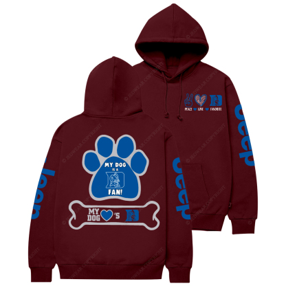Duke Bluedevil Paw Print Jp Casual Hoodie