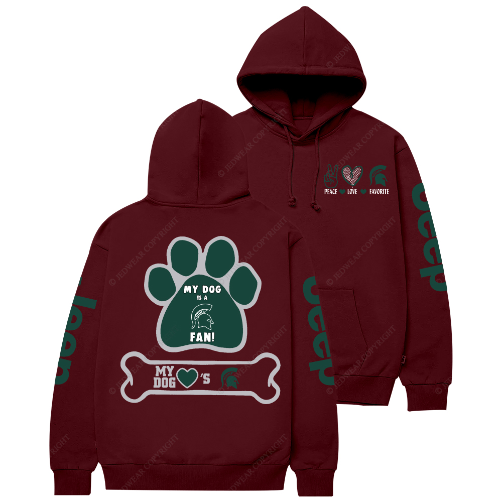 Michigan State Spartans Paw Print Jp Casual Hoodie