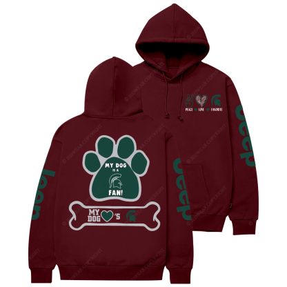 Michigan State Spartans Paw Print Jp Casual Hoodie