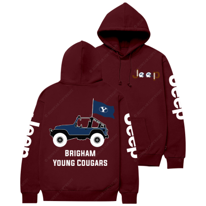 Brigham Young Cougars Football Jp Casual Hoodie