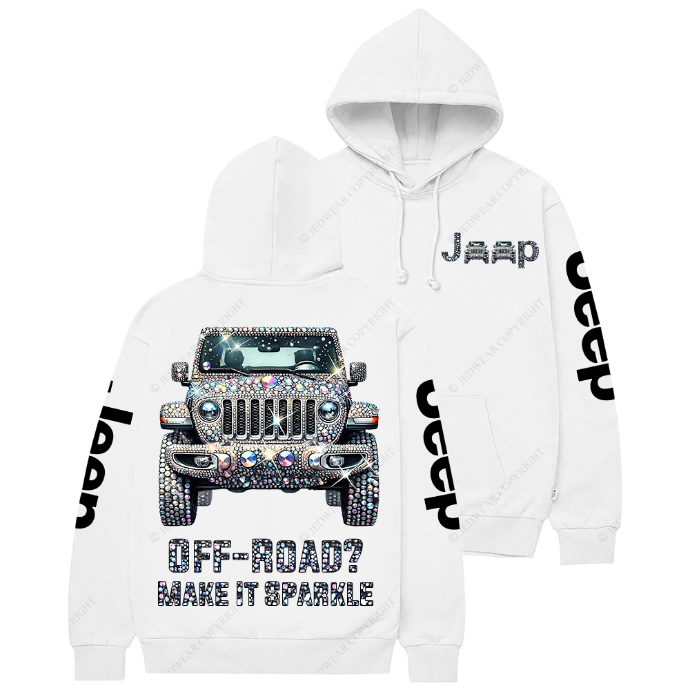 Bling Sparkle Rhinestone Car Glam Girl Jp Casual Hoodie