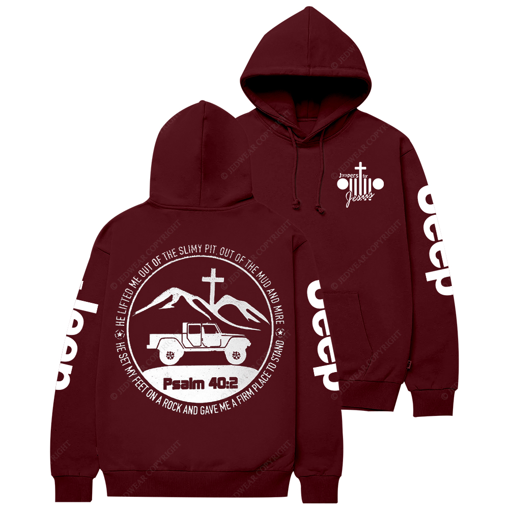 Religion Jesus The Lifted Me Out Of The Slimy Pit Psalm 40:2 Jp Casual Hoodie