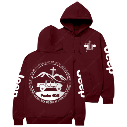 Religion Jesus The Lifted Me Out Of The Slimy Pit Psalm 40:2 Jp Casual Hoodie