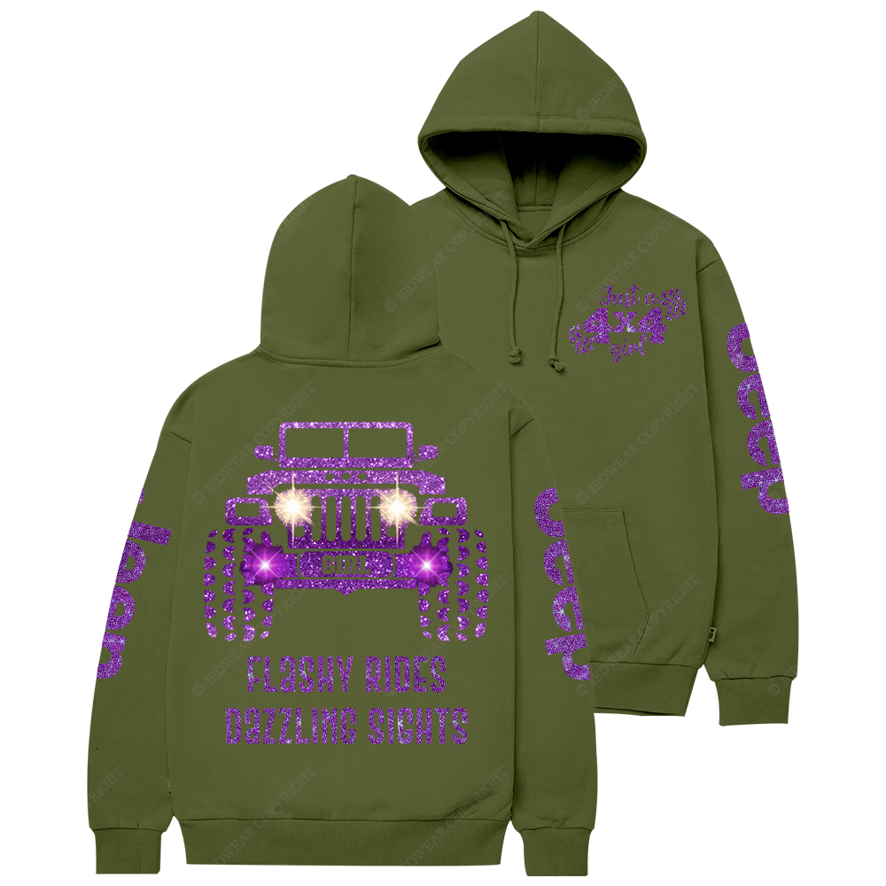 Purple Bling Car Flashy Rides Dazzling Sights Jp Casual Hoodie