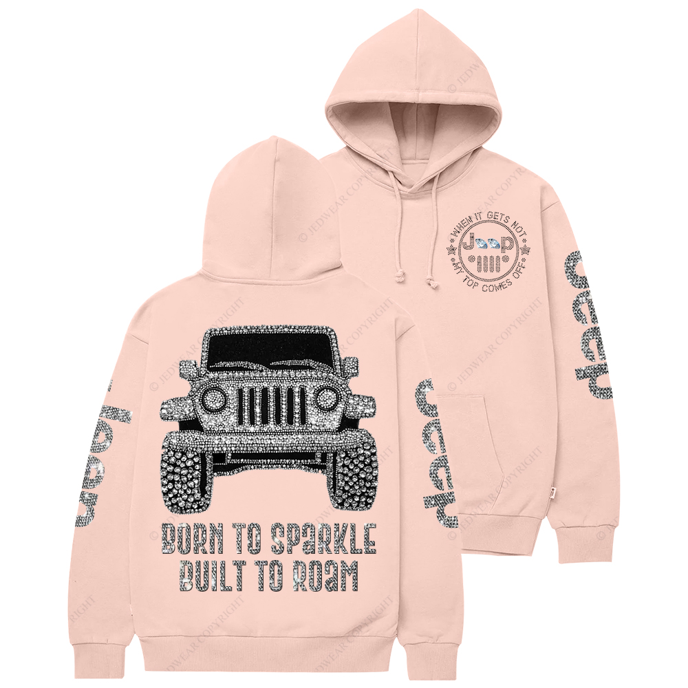 Bling Car Born To Sparkle Built To Roam Jp Casual Hoodie