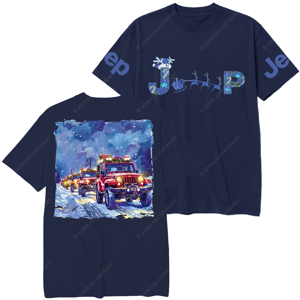 Blue Car Merry Christmas Jp T-Shirt