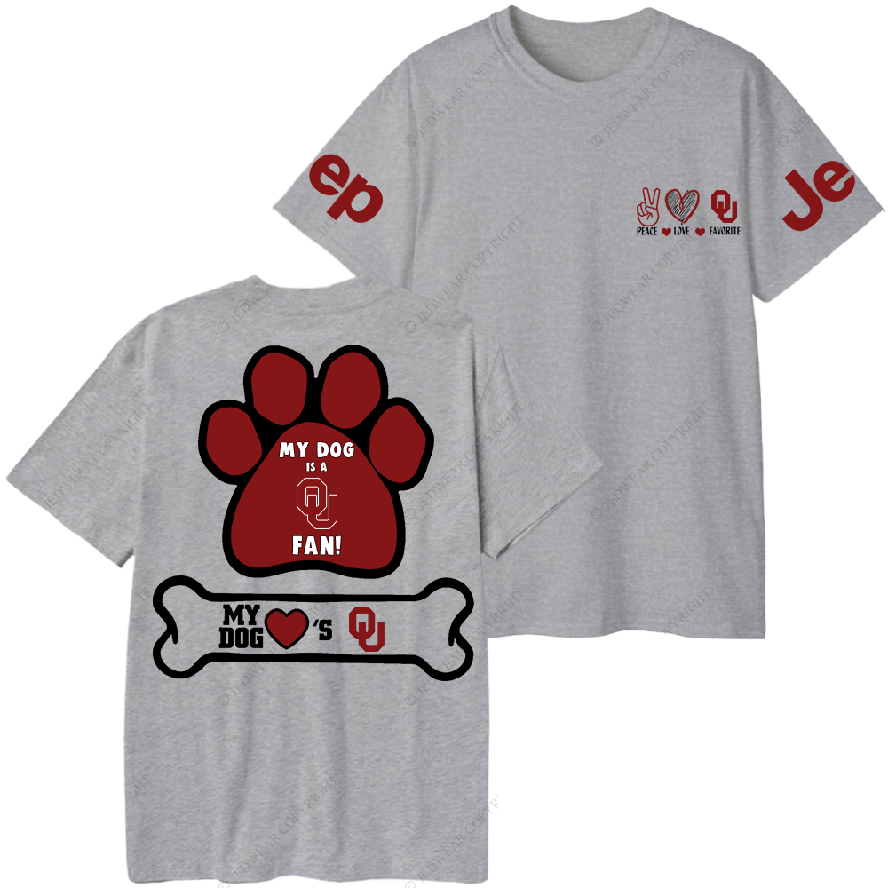 Oklahoma Sooners Paw Print Jp T-Shirt