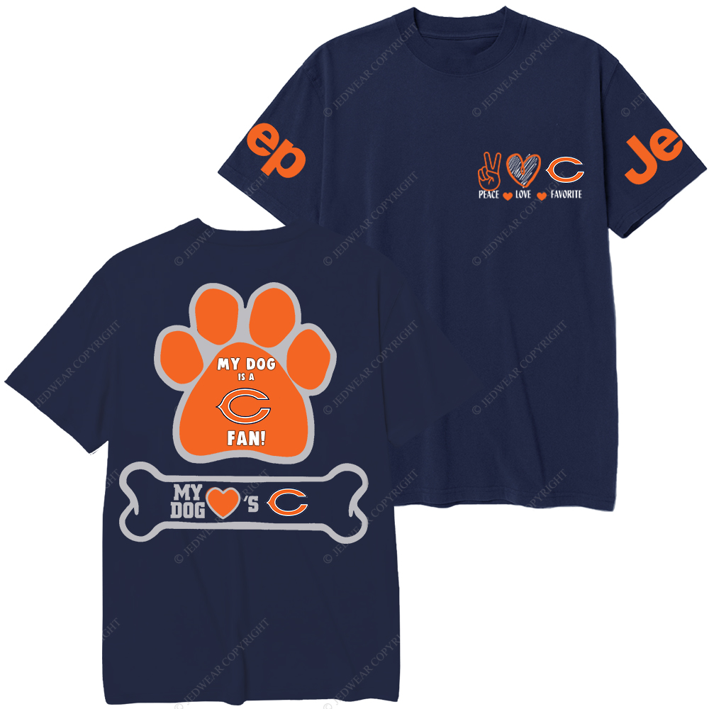 Chicago Bears Paw Print Jp T-Shirt