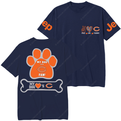 Chicago Bears Paw Print Jp T-Shirt