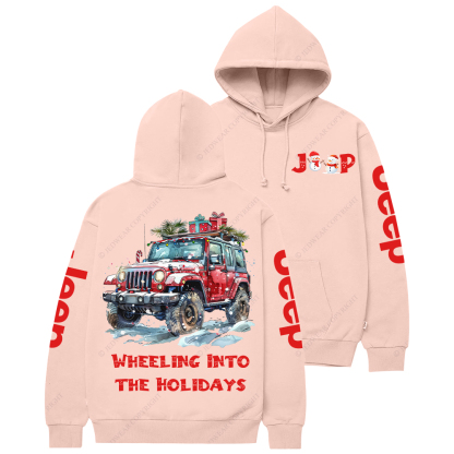 Christmas Wheeling Into The Holidays Jp Casual Hoodie