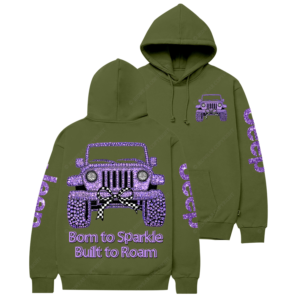 Girl Purple Car Bling Bling Jp Casual Hoodie
