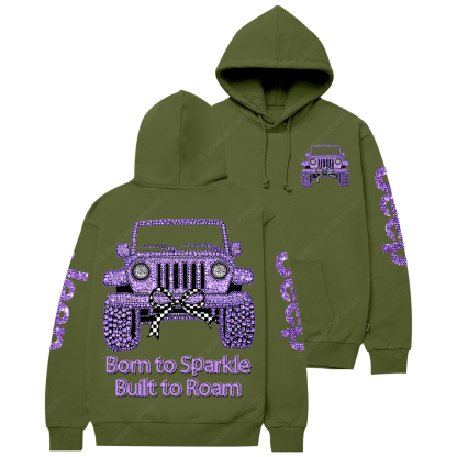 Girl Purple Car Bling Bling Jp Casual Hoodie