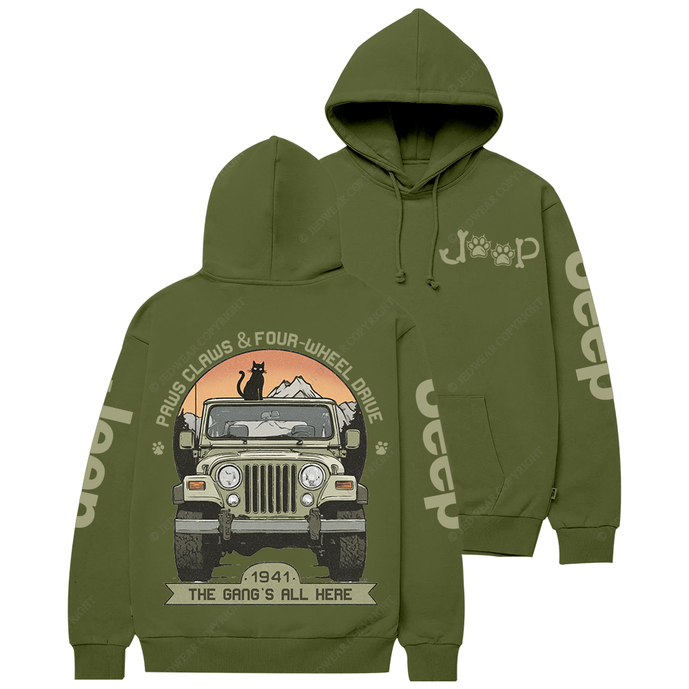 Paws Claws Four-Wheel Drive The  Gang‘s  All  Here Jp Casual Hoodie