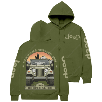 Paws Claws Four-Wheel Drive The  Gang‘s  All  Here Jp Casual Hoodie