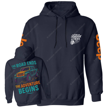 The Road Ends The Adventure Begins Gladiator Jp Casual Hoodie