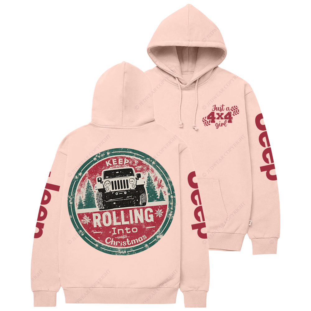Keep Rolling Into Christmas Jp Casual Hoodie