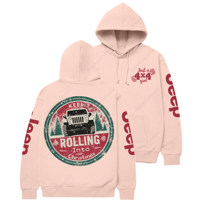 Keep Rolling Into Christmas Jp Casual Hoodie