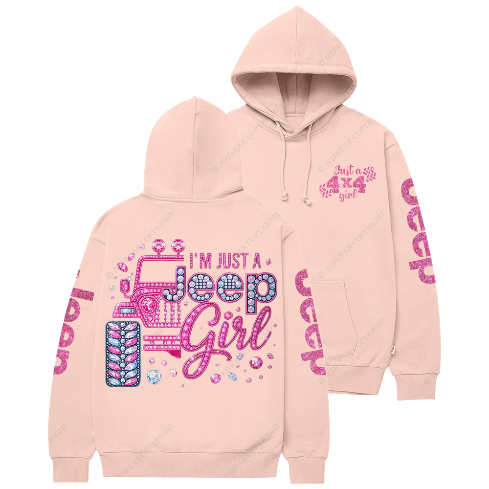 Rhinestone Pink Bling Car Jp Casual Hoodie