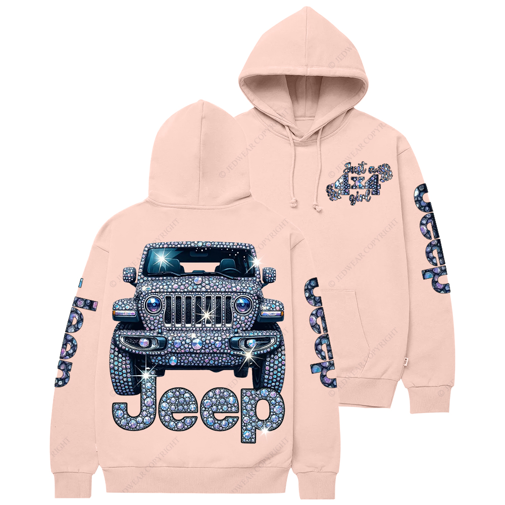 Bling Sparkle Rhinestone Car Just A Girl Jp Casual Hoodie