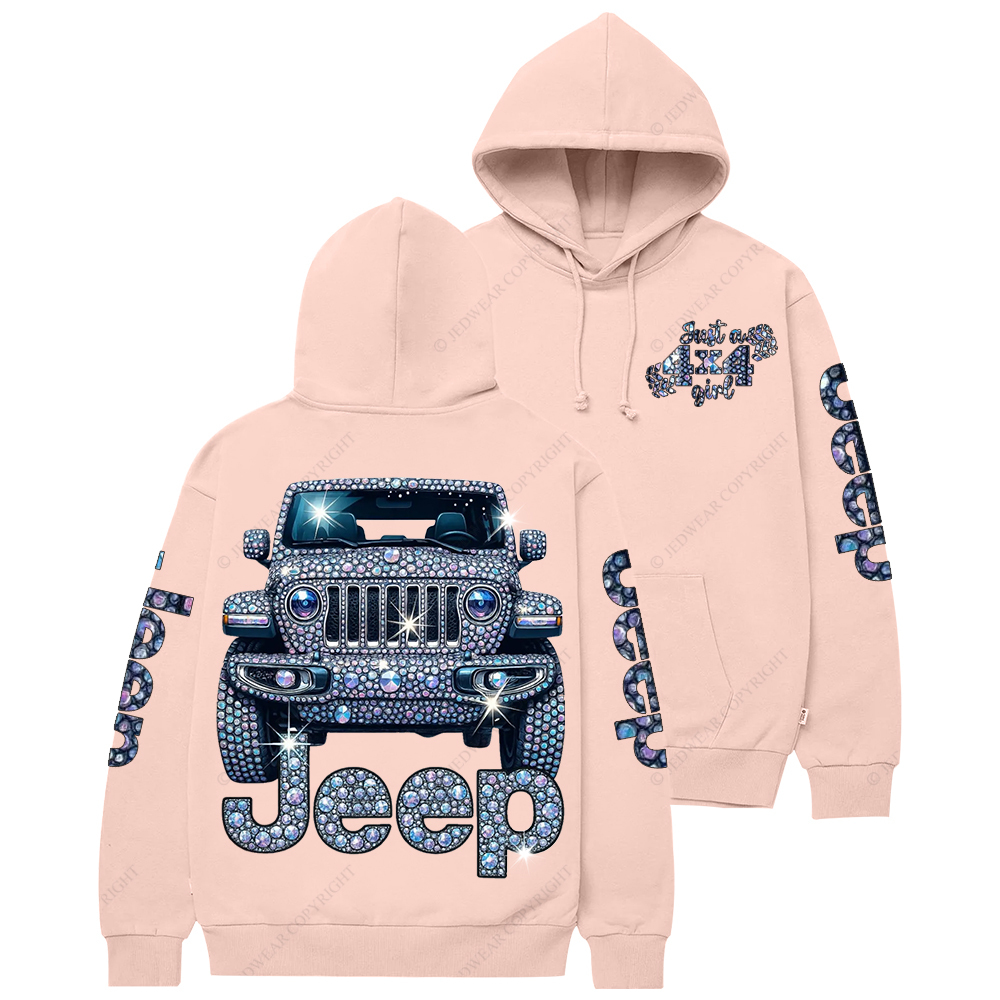 Bling Sparkle Rhinestone Car Just A Girl Jp Casual Hoodie