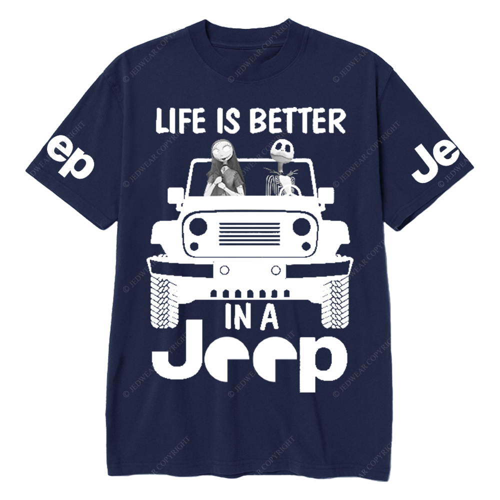 Sally And Jack Bust Life Is Better In A Car Jp T-Shirt