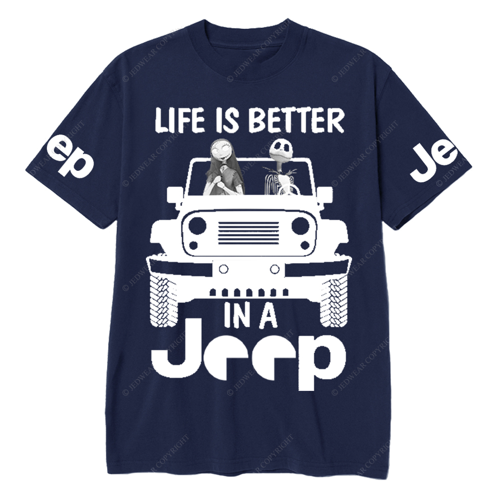 Sally And Jack Bust Life Is Better In A Car Jp T-Shirt