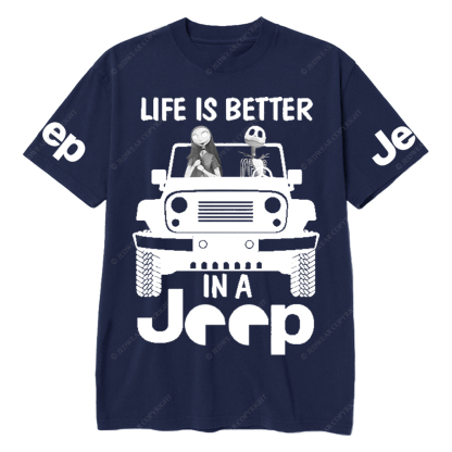 Sally And Jack Bust Life Is Better In A Car Jp T-Shirt