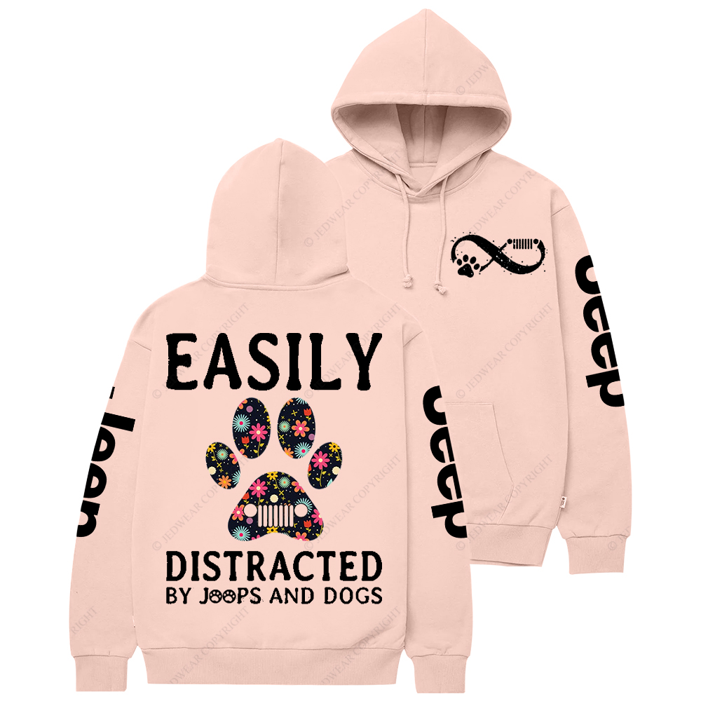 Easily Distracted By Cars And Dogs Jp Casual Hoodie