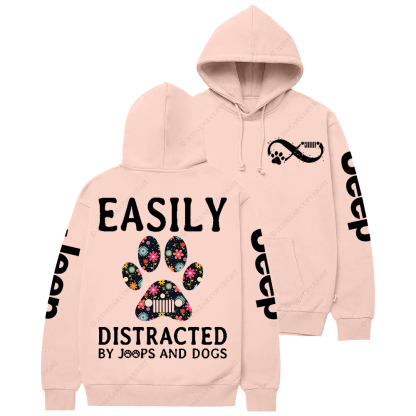 Easily Distracted By Cars And Dogs Jp Casual Hoodie