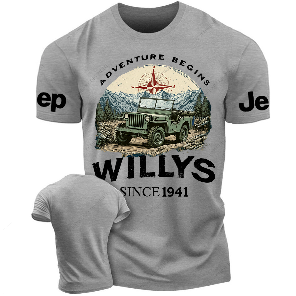 Adventure Begins Willys 1941 Jp T-Shirt