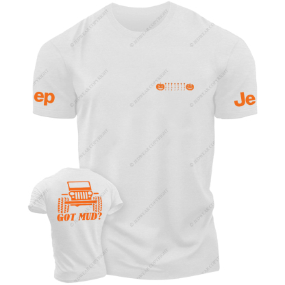 JP Halloween Got Mud Pumpkin Skull And  Front And Rear Design JP T-Shirt