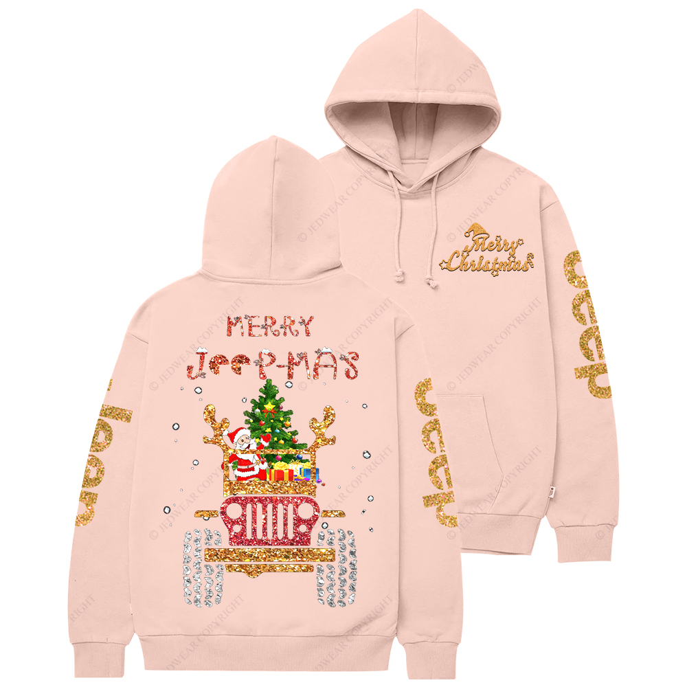 Christmas Santa Claus Driving A Red Car Jp Casual Hoodie