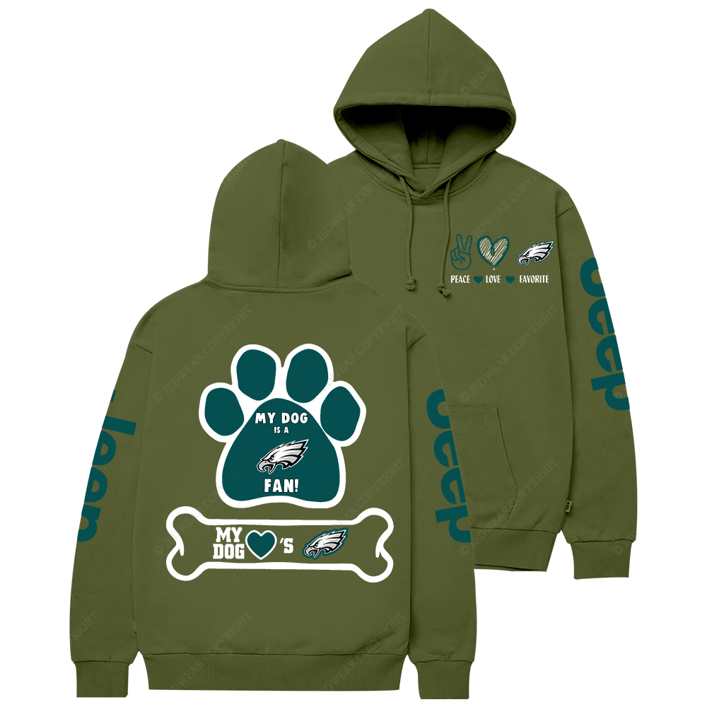 Philadelphia Eagles Football Paw Print Jp Casual Hoodie