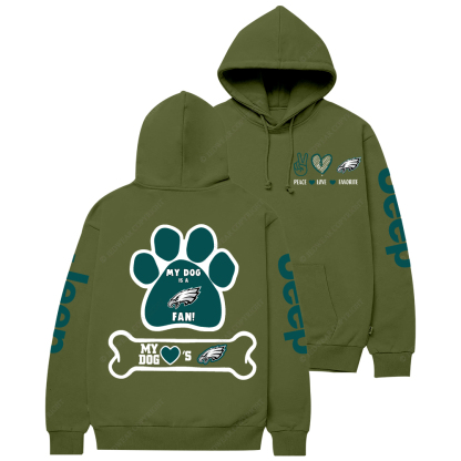 Philadelphia Eagles Football Paw Print Jp Casual Hoodie