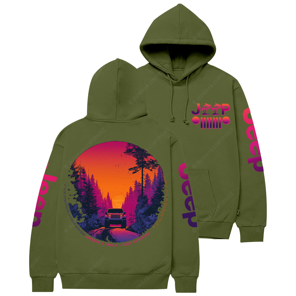 Sunsets Trails Keep Exploring Jp Casual Hoodie