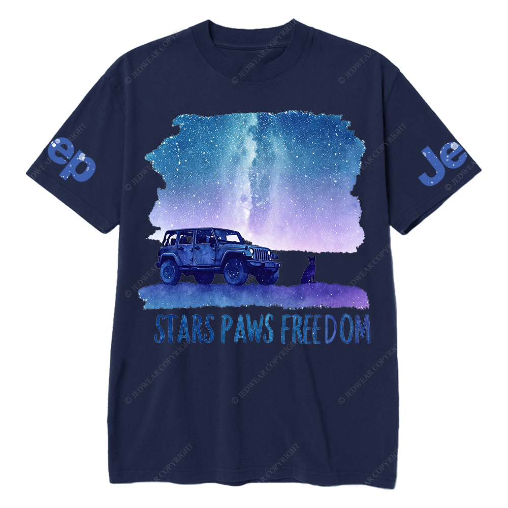Starry Sky Stars Paws Freedom Jp T-Shirt