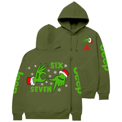 Six Seven Christmas Slang Xmas Meme Funny Number Jp Casual Hoodie