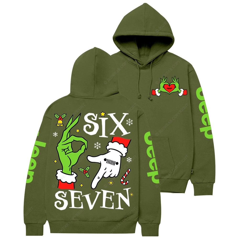 Six Seven Christmas Slang Xmas Meme Funny Number Jp Casual Hoodie