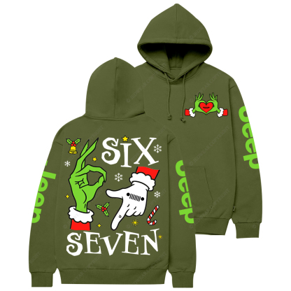 Six Seven Christmas Slang Xmas Meme Funny Number Jp Casual Hoodie
